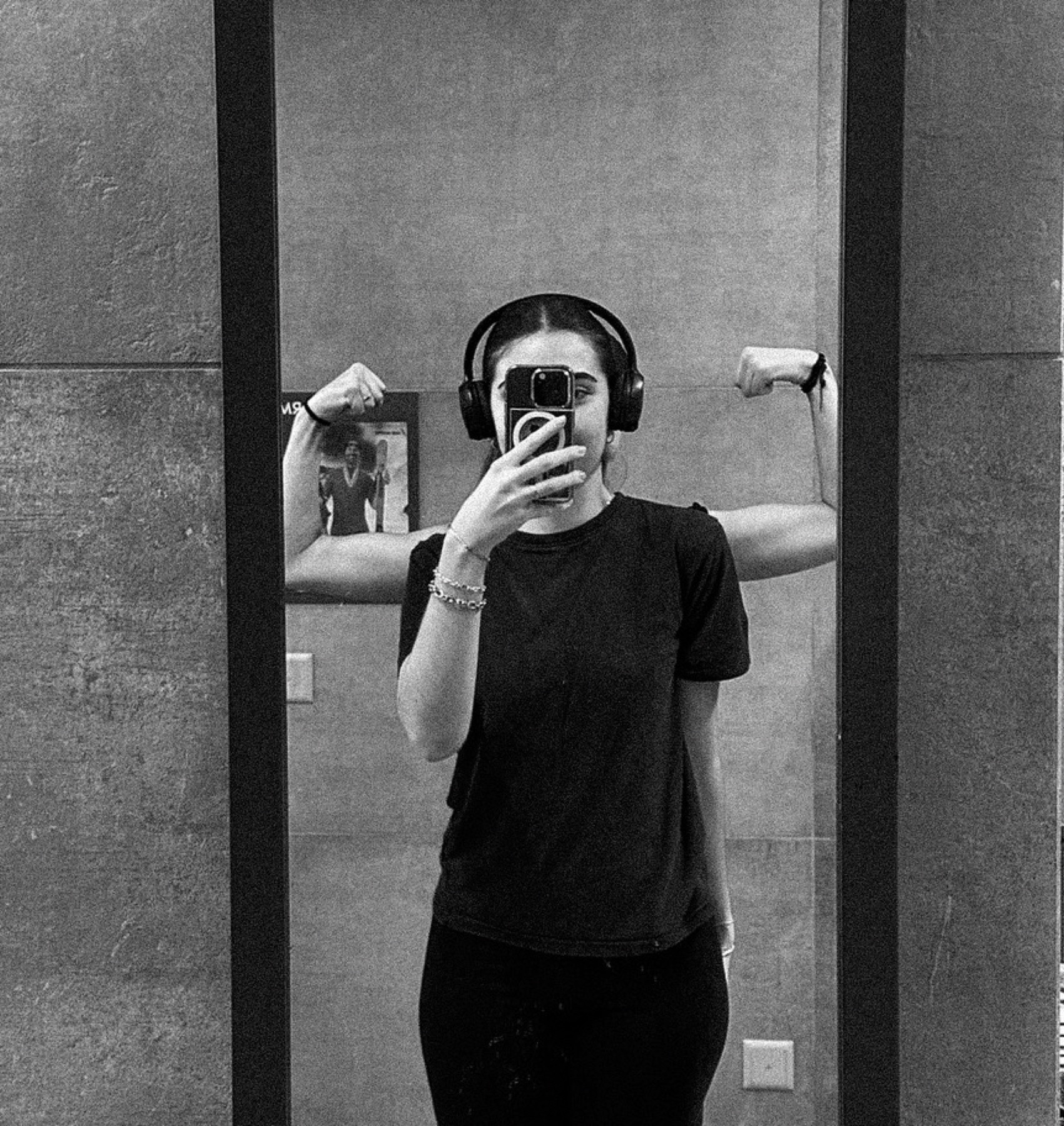 Portrait miroir noir et blanc